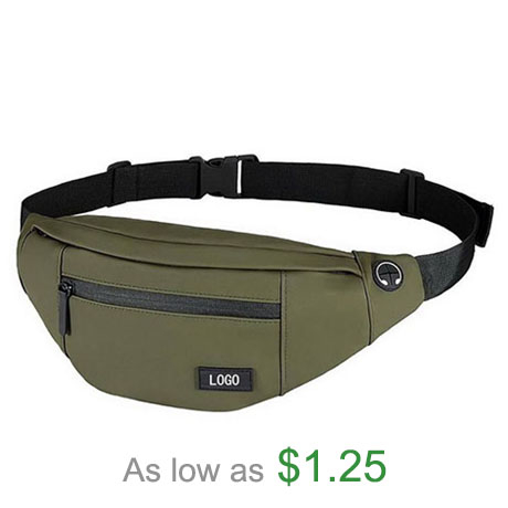 Customizable Waterproof Travel Walking Sports Gym Running Fanny Pack Belt Belly Bags Leather Waist Bag for Men