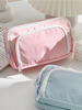 Summer Fresh Color Pencil Case Pen Bag Dual Layer Front Open Pocket Storage Pouch for Stationery School