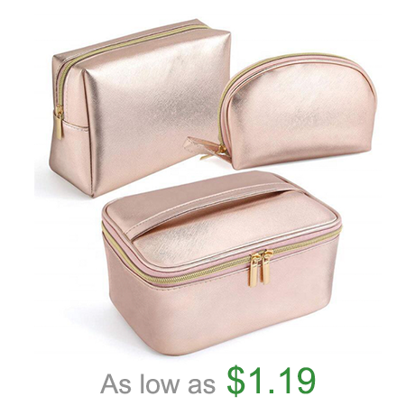 Waterproof Gold Pu Leather Fashion Lady Girls Cosmetic Bag Set Portable Luggage Toiletry Organizer Make Up Cosmetic Bag