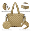 Fashion Travel Weekender Shopping Street Custom Cotton Padded Quilted Puffer Bags Puffy Tote Bag