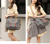 Ladies cotton canvas multi pockets handbags with shoulder strap woman canvas work bags high quality canvas bag for women