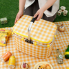 custom promotional collapsible picnic basket folding insulated cooler basket for picnic beach