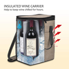 large capacity 6 bottle wine carrier thermal handle tote cooler bag collapsible wine picnic cooler bag insulated