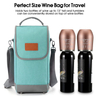 2 bottle thermal insulation fabric shoulder strap cooler bag custom logo beach tote wine travel bag cooler