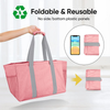 Oversized Foldable RPET Gorcery Shopper Organizer Shopping Shoulder Bag Large Collapsible Rectangle Container Utility Tote Bag