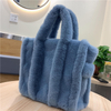 New Arrival Winter Fashion Large Faux Fur Women\'s Tote Bag Fluffy Soft Plush Lady Hand Bags