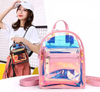 Candy Holographic Pink Mini Bag Backpack Women Girl Kids Laser Jelly Transparent Clear PVC Backpack with Coin Pouch