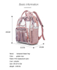 New Pink Large Capacity Mother And Baby Supplies Storage Backpack Multifunctional Waterproof PVC Diaper Bag