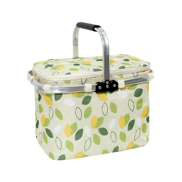 custom cheap collapsible cooler bags leakproof insulated picnic basket with aluminum frame