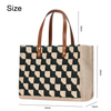 Amazon\'s Hot Sales Ladies\' Handbag Plaid Professional working Bag Fashion Large Capacity Linen Tote Bag