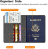Premium vegan leather RFID blocking business cards credit cards passport holder travel wallet