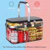 Hotsale High Quality Foldable Food Aluminium Film Camping Lunch Carrying Cooler Bag Picnic Basket