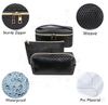 Elegant Lady Travel PU Leather Toiletry Cosmetic Bag Vegan Women Zipper Purse Pouch Bag Cosmetic for Multi Purpose