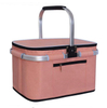 High Quality Large Capacity Folding Shopping Basket Cooler Aluminum Frame Folding Collapsible Picnic Cooler Bag