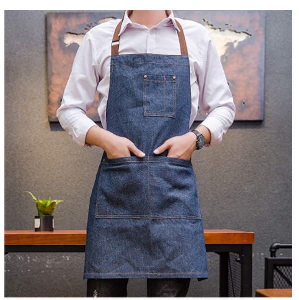 wholesale 100% cotton kitchen chef apron custom denim canvas apron for men/women