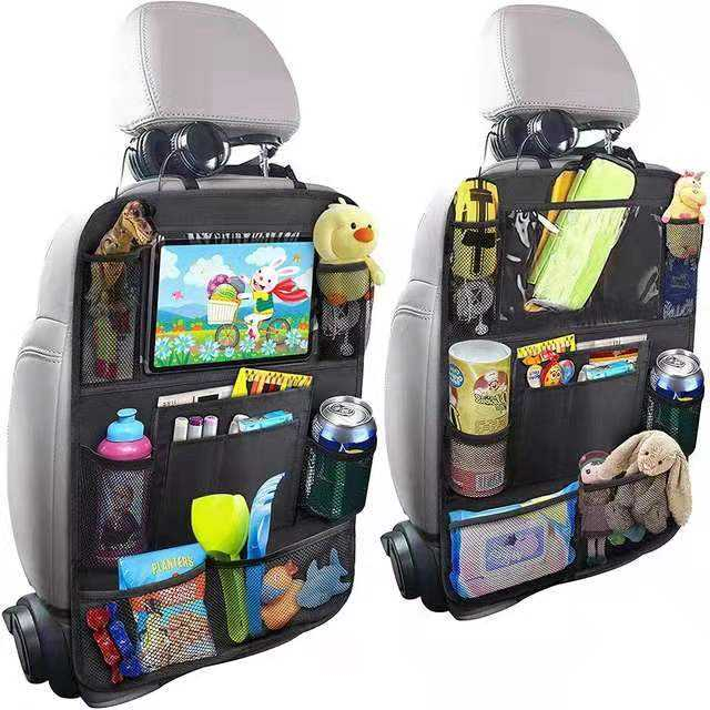 2022 New Car Tissue Holder Organizer with Accessories Ipad Car Back Seat Organizer with Multi Pockets
