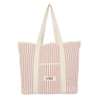 Wholesale Portable Woman Striped Casual Totes School Work Carry-on Bags Shoulder Small Canvas Beach Tote Bag with Zipper Pocket