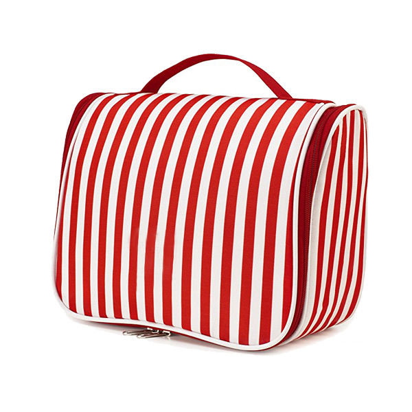 Stripe Women Portable Travel Makeup Bag