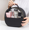 Waterproof PU Leather Clear Travel Cosmetic Bag Custom Golden Logo Transparent Makeup Toiletries Cosmetic Bag Set