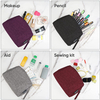 High Quality Waterproof Polyester Zipper Cosmetic Bag Black Large Toiletry Bag Custom for Vacation Travel