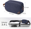 Multifunctional Canvas Shaving Dopp Kit TSA Approved Mens Travel Toiletry Organizer Wash Bag With Leather Handle