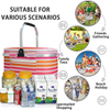 Large Sublimation Printing Insulated Thermal Grocery Bag Drink Cans Beer Folding Picnic Basket Cooler