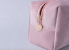 Customize Logo Embroidery Makeup Cosmetic Pouch Bag Travel Dopp Kit Organizer Velvet Cosmetic Bag For Men