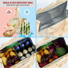Waterproof Thermal Delivery Food Insulation Zipper Shopping Tote Bag Large Sturdy Travel Insulated Cooler Grocery Bag