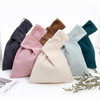 Japanese Style Simple Knot Wrist Bag Knot Shopping Pouch Tote Purse Bag Handbag Key Phone Pouch Simple Knot Wrist Bag