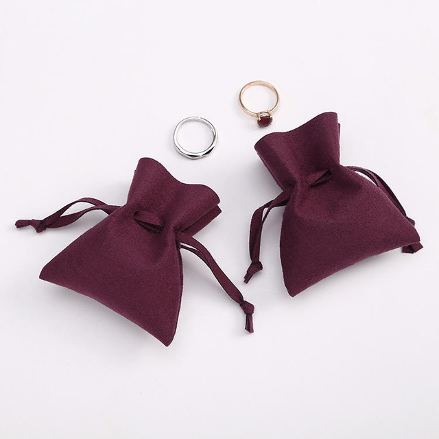 Mini Suede Fabric Jewelry Packing Bag Luxury Drawstring Gift Pouch Bag For Ring Earring Necklace