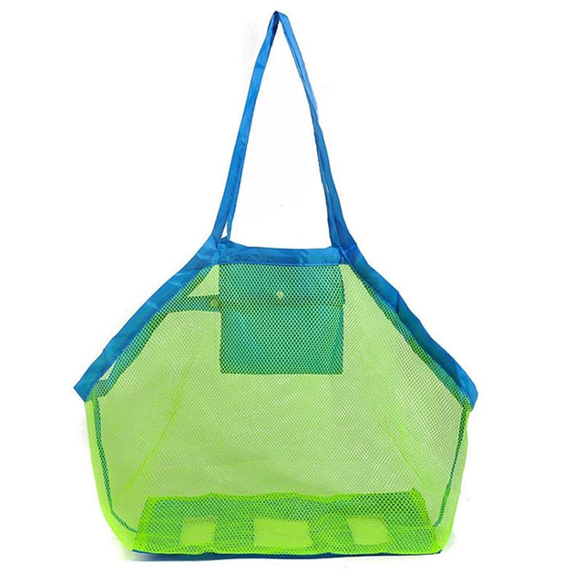 Reusable durable nylon mesh tote beach toy storage bag sand beach toy carry bag for beach swim pool toys