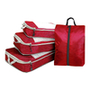 Red waterproof compression 4pcs travel accessories organizer luggage cube bag packing cubes for clothes