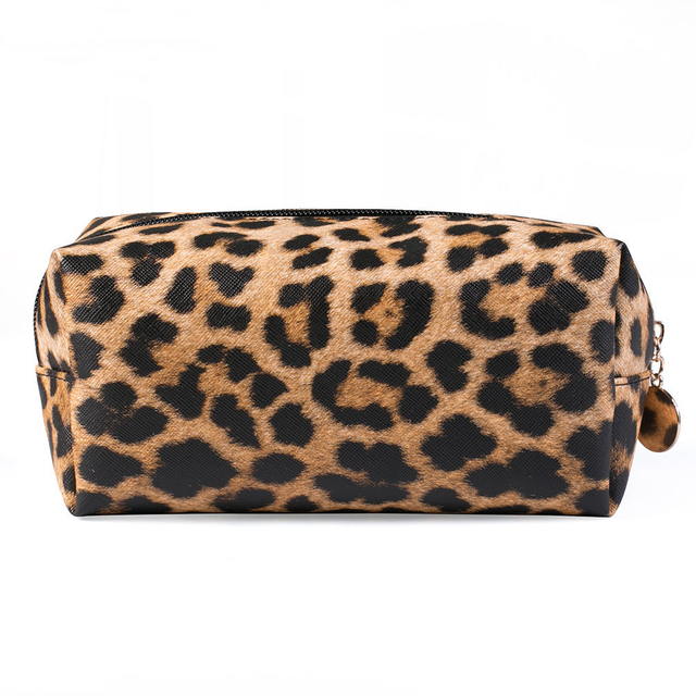 Wellpromotion New Custom Promotional Cosmetic Bag Women Travel Cosmetics Bags with Leopard Grain Cosmetic Bag