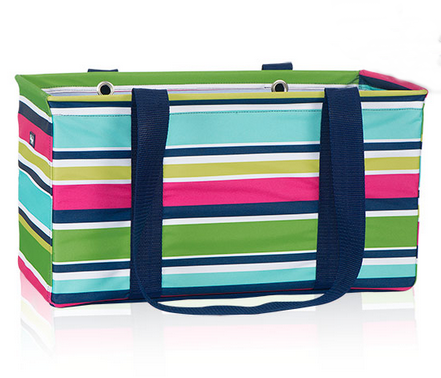 Large canvas collapsible preppy pop utility tote organizer