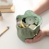 Multifunctional Travel Green Round Cosmetic Bags PU Leather Make Up Tool Bag Toiletry Makeup Organizer With Drawstring For Girl
