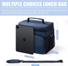 Blue School Big Aluminum Foil Insulated Lunch Bag Cooler Organizer Thermal Bags For Kids Food Insulation