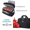 Large Portable Soft Cooler Bag Lunch Box 48-Can Cooler Tote Double Layer Black for Camping, Picnic Lunch Cooler Bag
