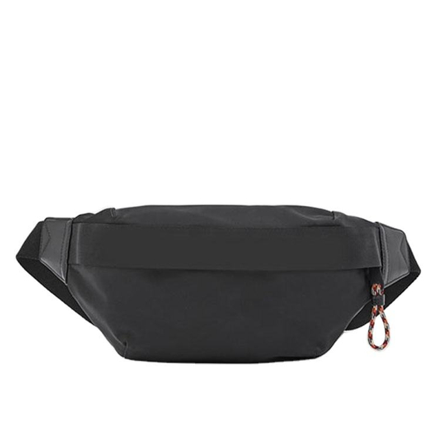 Customize Logo Black Nylon Cross Body Chest Fanny Pack Men Waist Bag Sling Bag