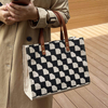 Amazon\'s Hot Sales Ladies\' Handbag Plaid Professional working Bag Fashion Large Capacity Linen Tote Bag
