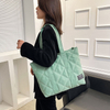 custom soft quilted shoulder bag for women lightweight and durable soft padded puffer tote bag for women