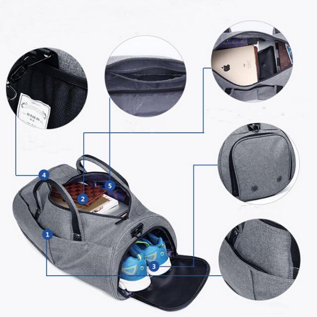 High quality duffel bag with shoe compartment,gym sports travel bag for men