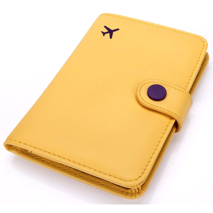 Anti Theft Cute PU Leather RFID Card Holder Airplane Passport Wallet