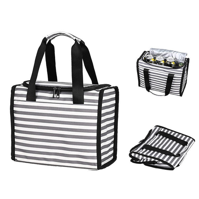 Thermal Insulated Aluminum Foil Waterproof Cooler Bag Portable Foldable Lunch Tote Bag