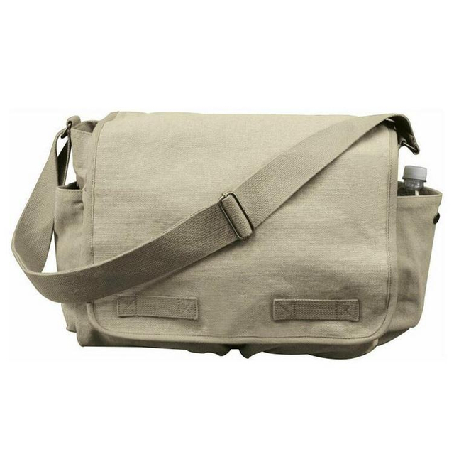 Custom Durable Leisure Plain Canvas Soft Crossbody Laptop Messenger Bag for Men Shoulder