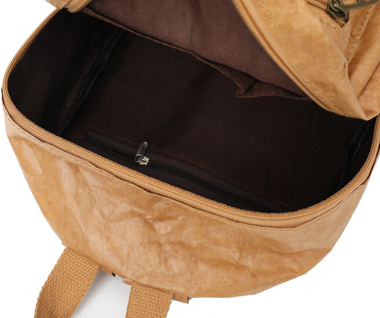 China manufacturer new design washable kraft paper backpack can be wash eco friendly back pack bags