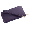 promotional RFID blocking pu leather long wallet for lady large capacity zip money purse with strap