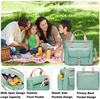 Green Portable Cooler Lunch Soft Bag Lunch Box Large Capacity Insulated Tote Bags Thermal Organizer With Handle