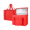 Red Outdoor Women Insulated Grocery Shopping Cooling Bags Cooler Bag For Food Lunch Delivery With Handles