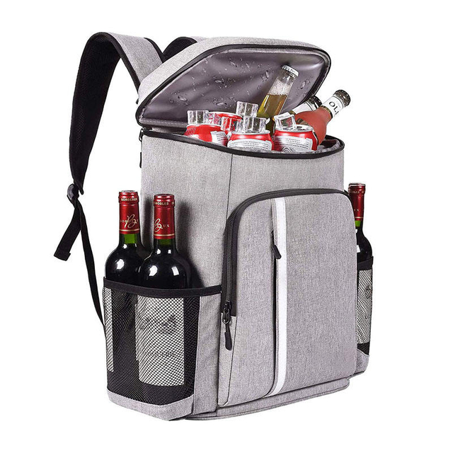 Outdoor Gray Picnic Traveling Leak-proof Food Lunch Beer Cooling Thermal Backpack Cooler Bags Insulated Bag