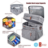 Insulated Double Layer Large Space Lunch Cooler Bag For Picnic Food Grade Travel Hiking Leak Proof Cooler Bag